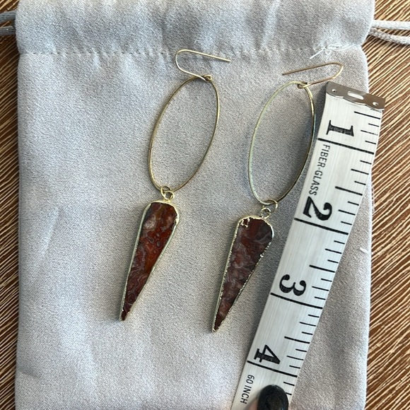 MANACULTURE Dangle Drop Earrings, handmade with genuine stone - Picture 7 of 7